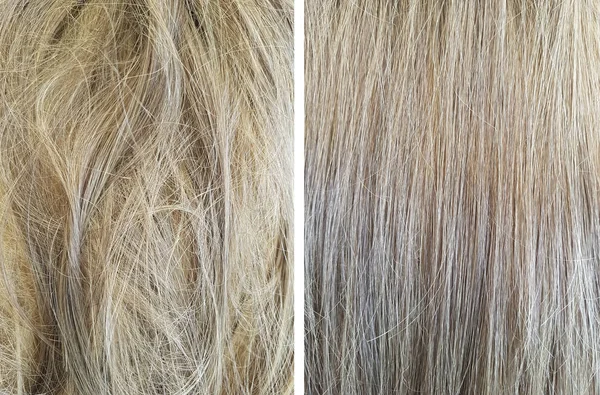 hair before and after leveling keratin