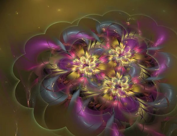 Φράκταλ Λουλούδι Πανέμορφο Φόντο — Φωτογραφία Αρχείου