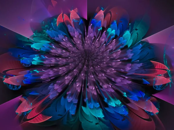 Φράκταλ Αφηρημένη Λουλούδι Όμορφη Ψηφιακή — Φωτογραφία Αρχείου