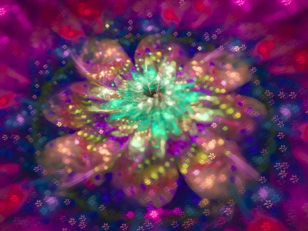 Φράκταλ Αφηρημένη Λουλούδι Ψηφιακή — Φωτογραφία Αρχείου
