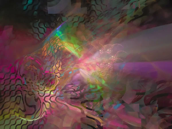 abstract digital fractal, creative color design