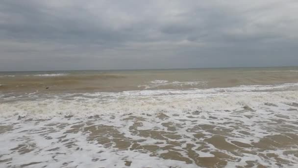 Onda Mar Tempestade Câmera Lenta — Vídeo de Stock