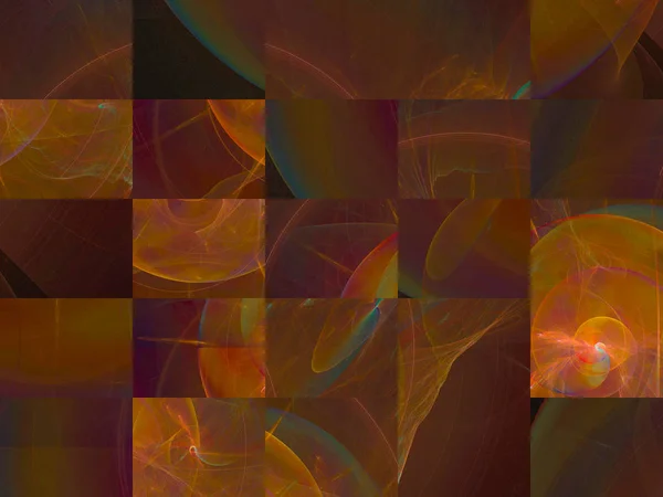Abstracte Digitale Fractal Mozaïek Collage — Stockfoto