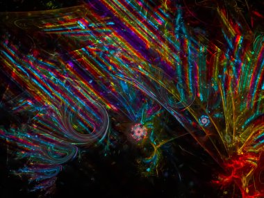 Fraktal dijital soyut güzel tasarım üretimi, şekil, dekoratif