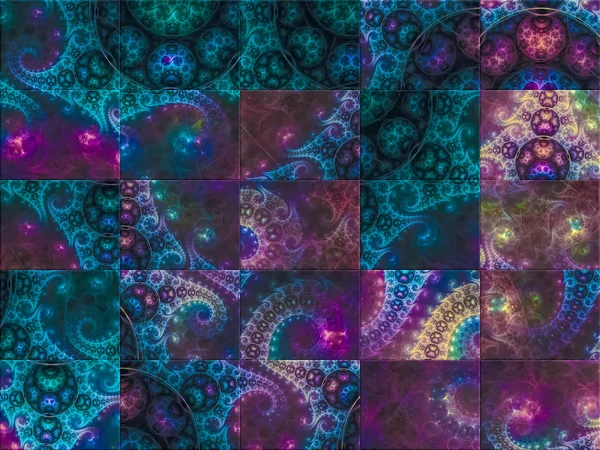 Abstract Digital Fractal Beautiful Design Mosaic — Stock Photo, Image