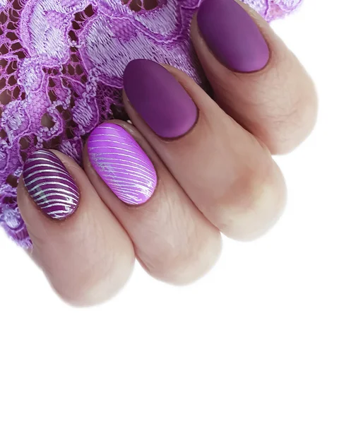 Female Hand Manicure Lace — Stock Photo, Image