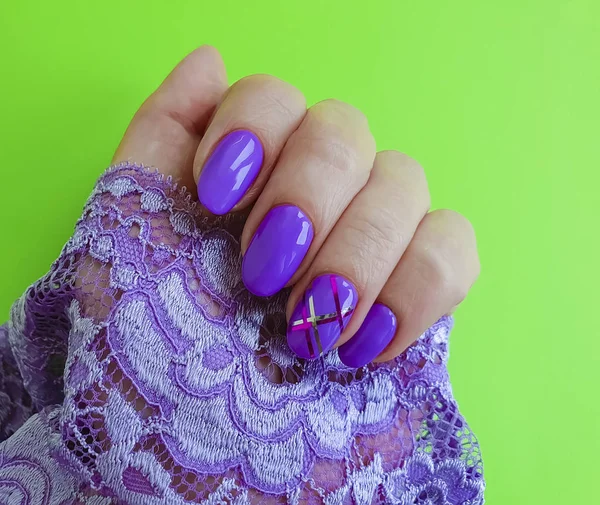 Female Hand Manicure Lace — Stock Photo, Image