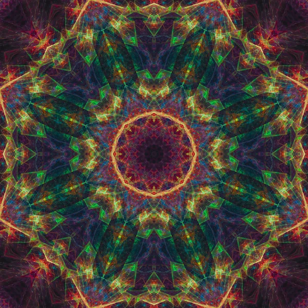 Caleidoscópio Digital Mandala Abstrato Oriental — Fotografia de Stock