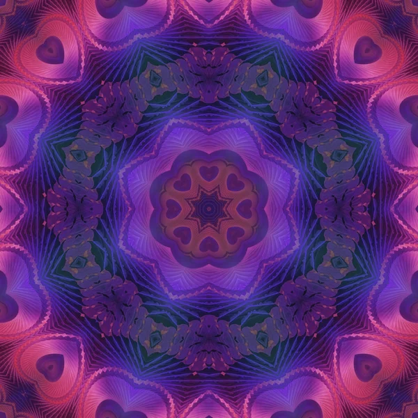 Kaleidoscope Digital Abstract Mandala Oriental — Stock Photo, Image