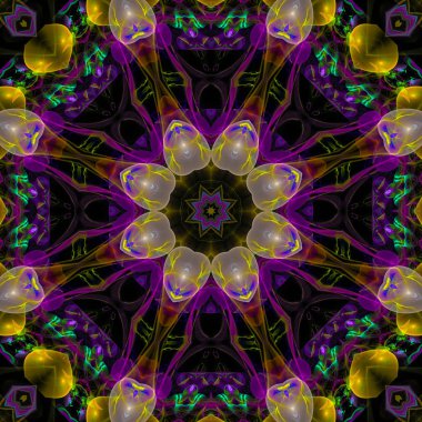 kaleydoskop dijital soyut mandala, oryantal