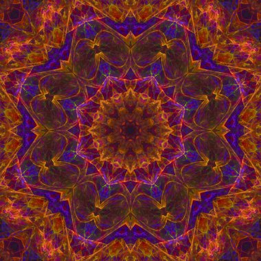 kaleydoskop dijital soyut mandala, oryantal