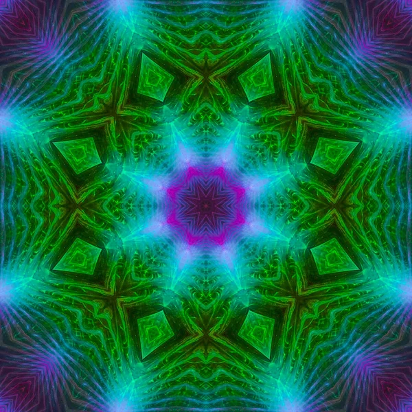 Kaléidoscope Numérique Abstrait Mandala Oriental — Photo