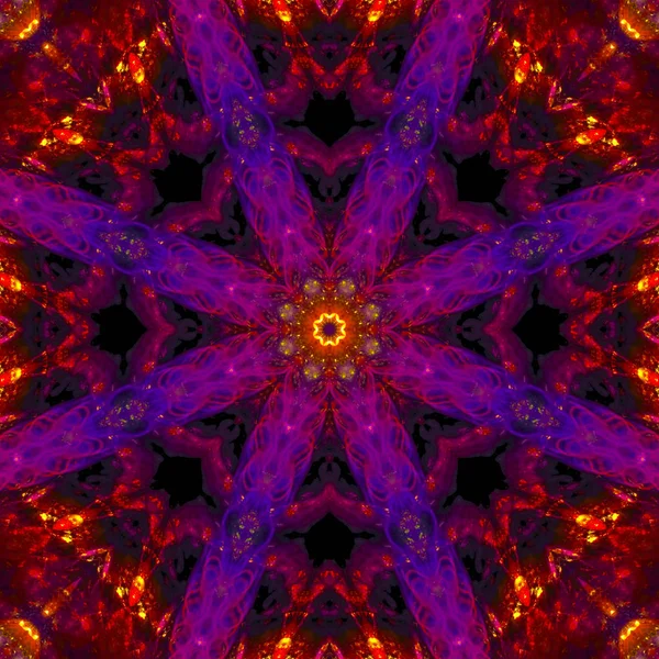 Caleidoscopio Digitale Astratto Mandala Orientale — Foto Stock