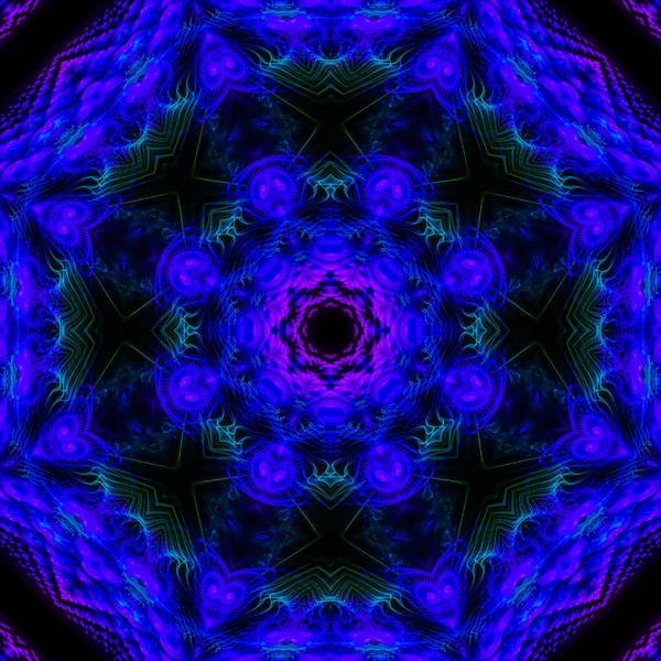 Caleidoscopio Digitale Astratto Mandala Orientale — Foto Stock