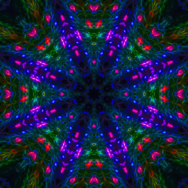 Kaleidoszkóp Digitális Absztrakt Mandala Keleti — Stock Fotó