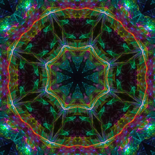 Caleidoscópio Digital Mandala Abstrato Oriental — Fotografia de Stock