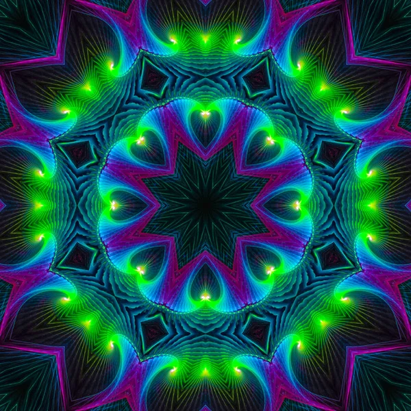 Kaleidoscope Digital Abstract Mandala Oriental — Stock Photo, Image