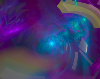 Fraktal dijital soyut, güzel tasarım, disko