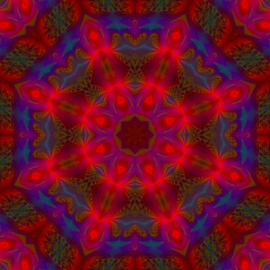 Mandala kaleydoskop, Soyut Dijital tasarım, oryantal fantezi