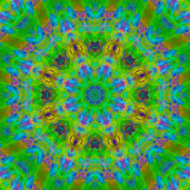 Mandala kaleydoskop, Soyut Dijital tasarım, oryantal fantezi