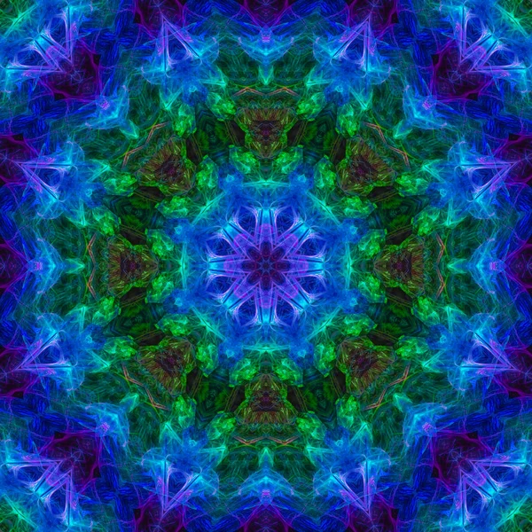 Caleidoscopio Mandala Diseño Digital Abstracto Fantasía Oriental — Foto de Stock