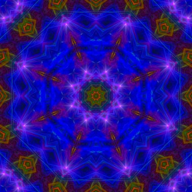 Mandala kaleydoskop, Soyut Dijital tasarım, oryantal fantezi