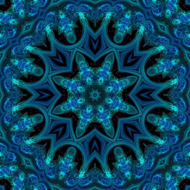 Mandala kaleydoskop, Soyut Dijital tasarım, oryantal fantezi