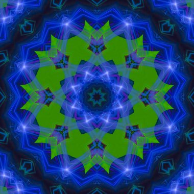 Mandala kaleydoskop, Soyut Dijital tasarım, oryantal fantezi