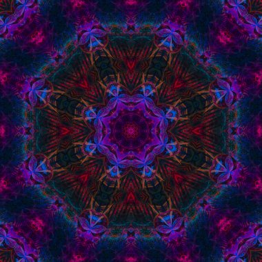 Mandala kaleydoskop, Soyut Dijital tasarım, oryantal fantezi
