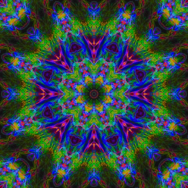 Caleidoscópio Mandala Design Digital Abstrato Fantasia Oriental — Fotografia de Stock