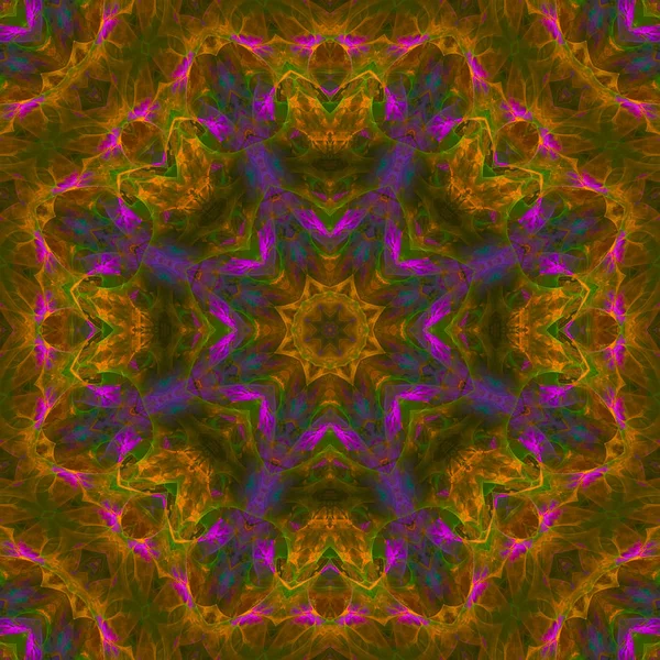 Caleidoscópio Mandala Design Digital Abstrato Fantasia Oriental — Fotografia de Stock