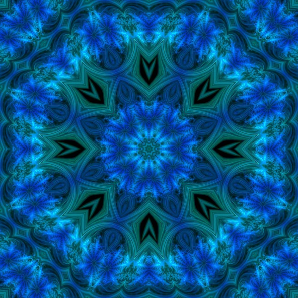 Caleidoscópio Mandala Design Digital Abstrato Fantasia Oriental — Fotografia de Stock