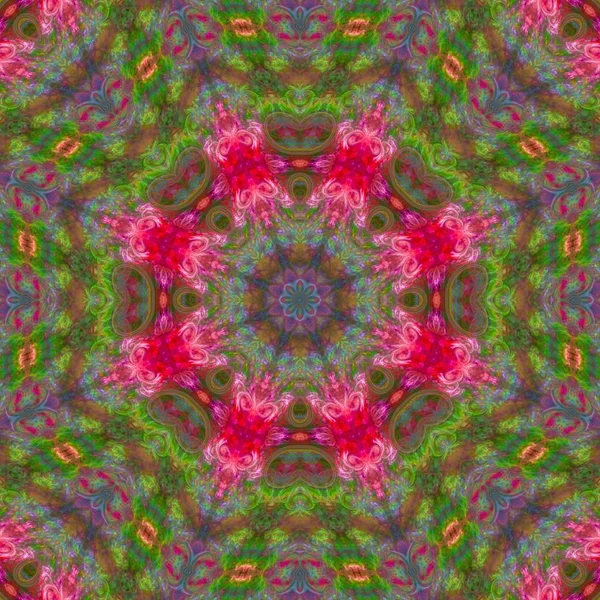 Abstrakta Digitala Kalejdoskop Mandala — Stockfoto