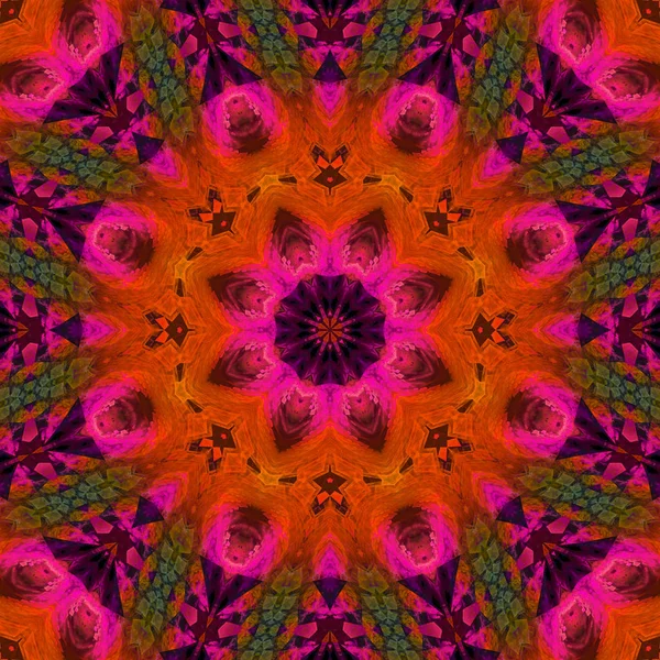 Kaleidoskop Digital Abstrak Mandala — Stok Foto