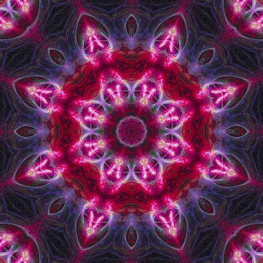 Soyut Dijital kaleydoskop, mandala, oriental