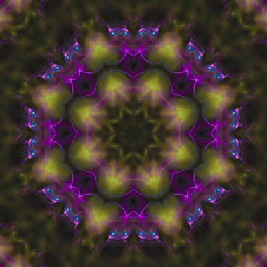 Soyut Dijital kaleydoskop, mandala, oriental