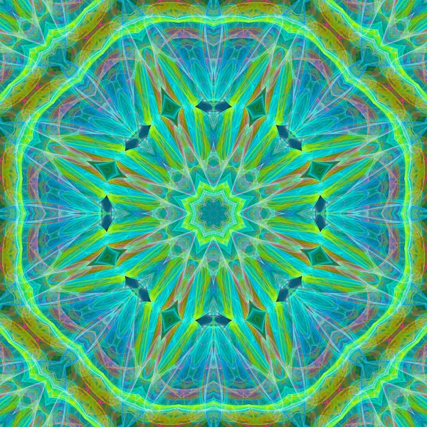 Abstrato Caleidoscópio Digital Mandala Oriental — Fotografia de Stock