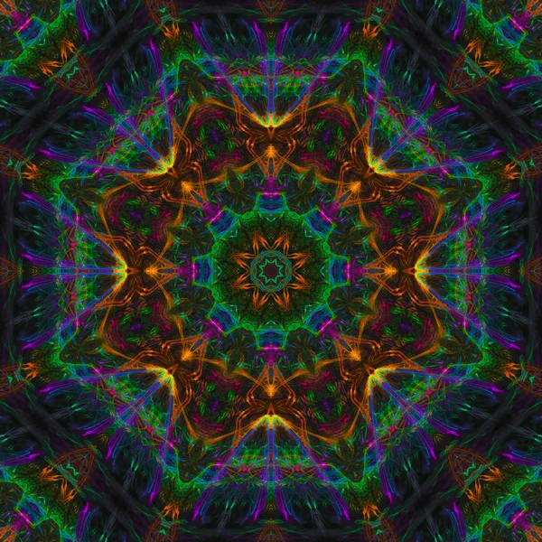 Caleidoscopio Digital Abstracto Mandala Oriental — Foto de Stock
