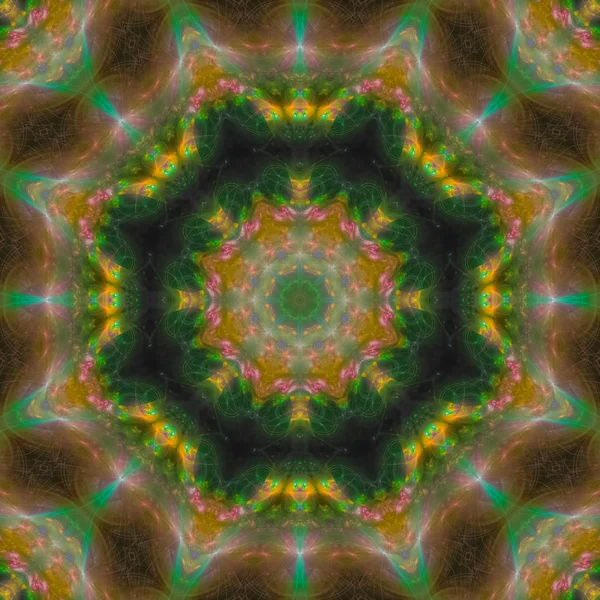 Caleidoscopio Digital Abstracto Mandala Oriental —  Fotos de Stock