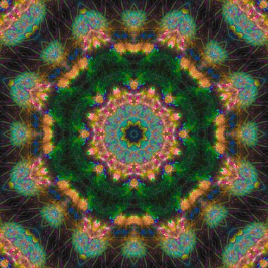 Soyut Dijital kaleydoskop, mandala, oriental