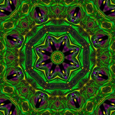 Soyut Dijital kaleydoskop, mandala, oriental