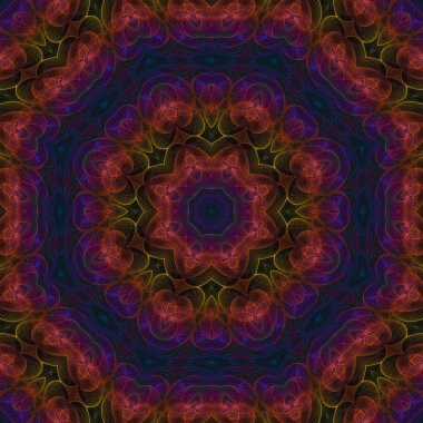 Soyut Dijital kaleydoskop, mandala, oriental