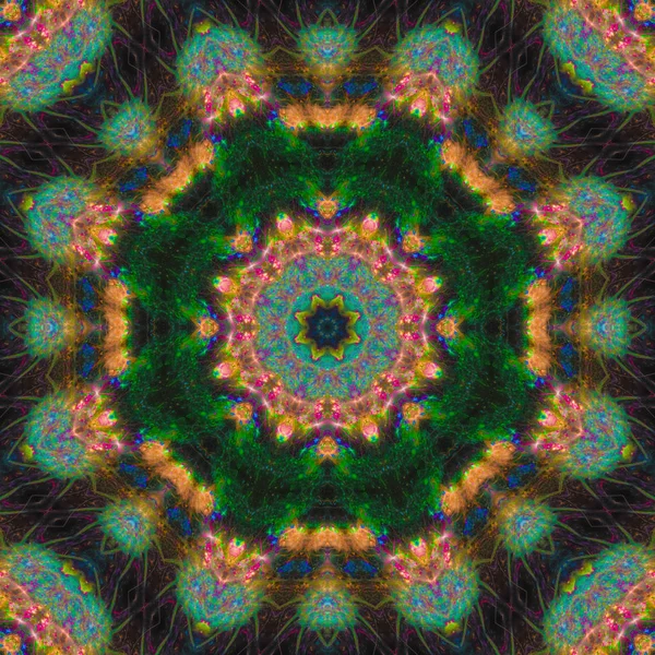 Abstraktní Digitální Kaleidoskop Mandaly Orientální — Stock fotografie