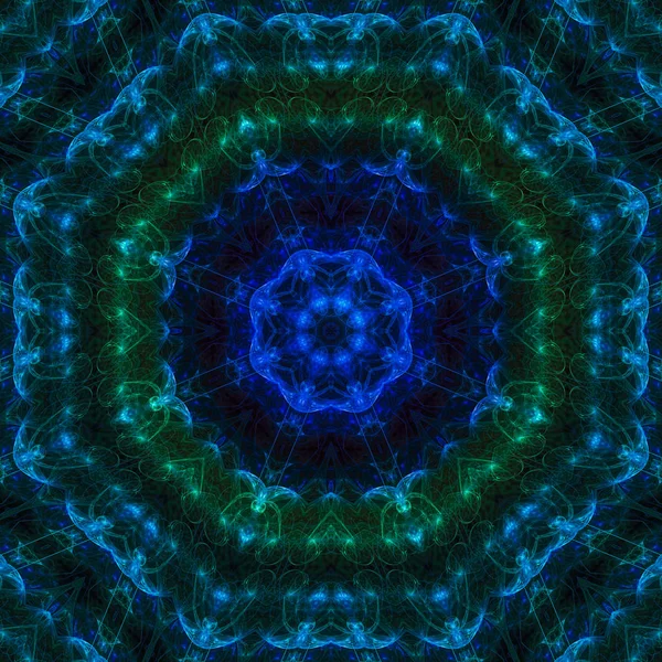 Abstraktes Digitales Kaleidoskop Mandala — Stockfoto