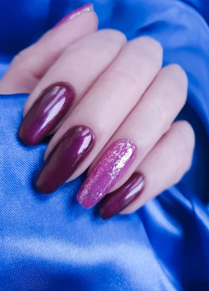 Tkaniny Jedwabne Ręcznie Manicure — Zdjęcie stockowe