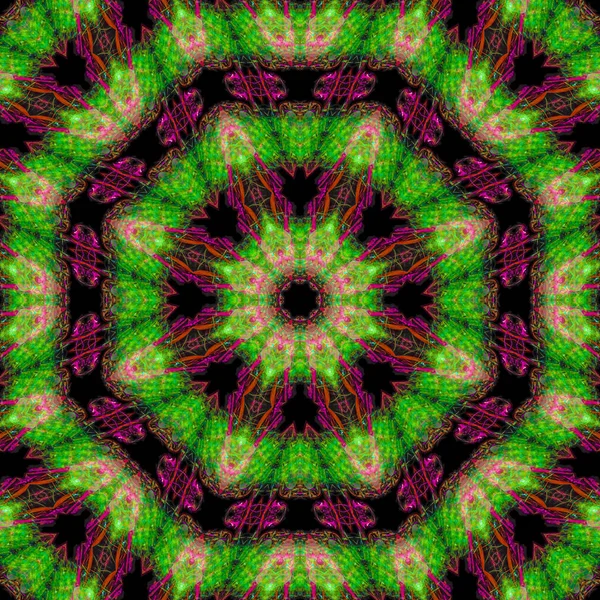 Abstraktes Digitales Kaleidoskop Mandala — Stockfoto