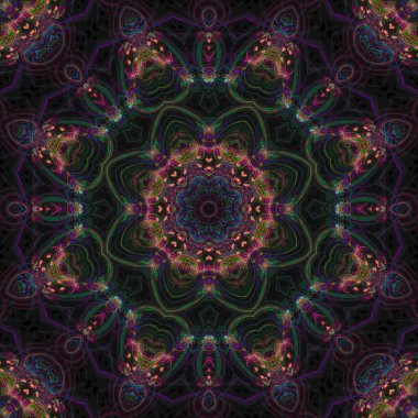 Soyut Dijital kaleydoskop mandala stil, tasarım enerji