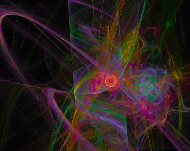 Soyut Dijital fraktal, fantezi tasarım, disko