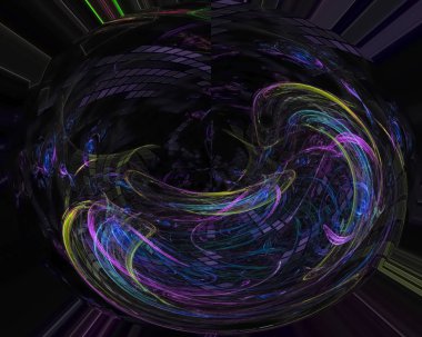 Soyut Dijital fraktal, fantezi tasarım kaos, şekil, gece