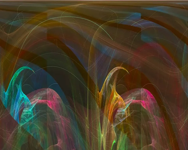 Abstrakt Fraktal Digital Vakker Drømmedesignflamme – stockfoto